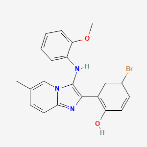 molecular formula C21H18BrN3O2 B1172817 4-Bromo-2-[3-(2-methoxyanilino)-6-methylimidazo[1,2-a]pyridin-2-yl]phenol 