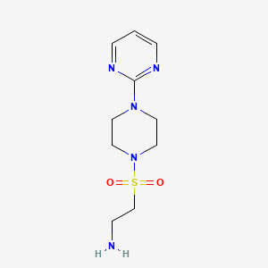 molecular formula C10H17N5O2S B11728175 {2-[(4-Pyrimidin-2-ylpiperazin-1-yl)sulfonyl]ethyl}amine 