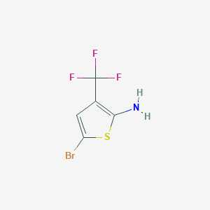 molecular formula C5H3BrF3NS B11728197 5-Bromo-3-(trifluoromethyl)thiophen-2-amine 