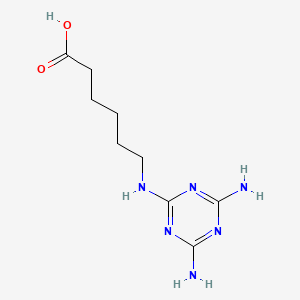 molecular formula C9H16N6O2 B11728201 6-((4,6-Diamino-1,3,5-triazin-2-yl)amino)hexanoic acid 