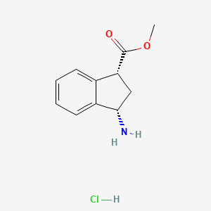 molecular formula C11H14ClNO2 B11728210 rac-methyl (1R,3S)-3-amino-2,3-dihydro-1H-indene-1-carboxylate hydrochloride, cis 