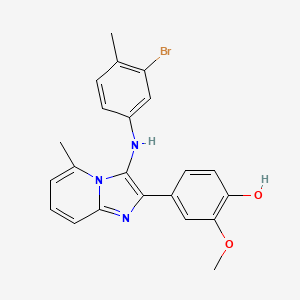 4-[3-(3-Bromo-4-methylanilino)-5-methylimidazo[1,2-a]pyridin-2-yl]-2-methoxyphenol