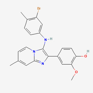 4-[3-(3-Bromo-4-methylanilino)-7-methylimidazo[1,2-a]pyridin-2-yl]-2-methoxyphenol