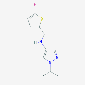 molecular formula C11H14FN3S B11728258 N-[(5-fluorothiophen-2-yl)methyl]-1-(propan-2-yl)-1H-pyrazol-4-amine 