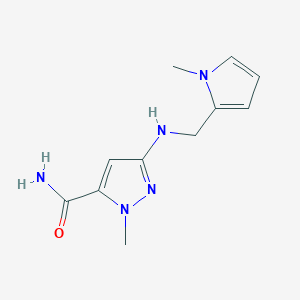 1-methyl-3-{[(1-methyl-1H-pyrrol-2-yl)methyl]amino}-1H-pyrazole-5-carboxamide