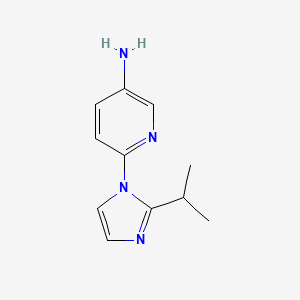 molecular formula C11H14N4 B11728286 6-[2-(propan-2-yl)-1H-imidazol-1-yl]pyridin-3-amine 