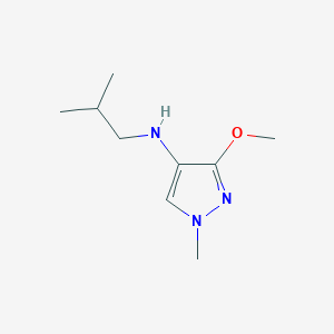 molecular formula C9H17N3O B11728297 3-methoxy-1-methyl-N-(2-methylpropyl)-1H-pyrazol-4-amine 