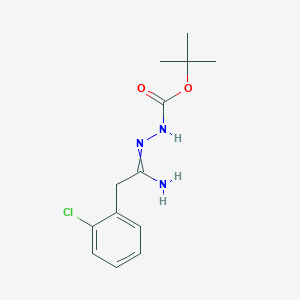 molecular formula C13H18ClN3O2 B11728304 tert-Butyl 2-(1-amino-2-(2-chlorophenyl)ethylidene)hydrazinecarboxylate 