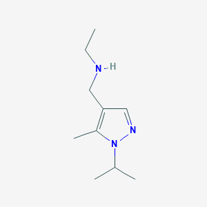 molecular formula C10H19N3 B11728330 ethyl({[5-methyl-1-(propan-2-yl)-1H-pyrazol-4-yl]methyl})amine 