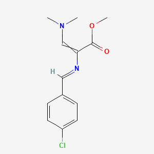 molecular formula C13H15ClN2O2 B11728334 Methyl 2-{[(4-chlorophenyl)methylidene]amino}-3-(dimethylamino)prop-2-enoate 