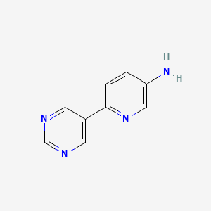 molecular formula C9H8N4 B11728374 6-(Pyrimidin-5-YL)pyridin-3-amine 