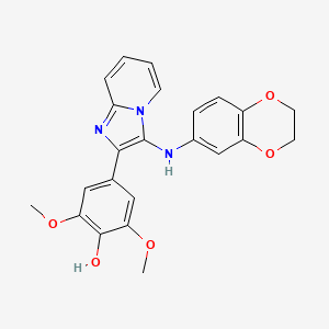 4-[3-(2,3-Dihydro-1,4-benzodioxin-6-ylamino)imidazo[1,2-a]pyridin-2-yl]-2,6-dimethoxyphenol