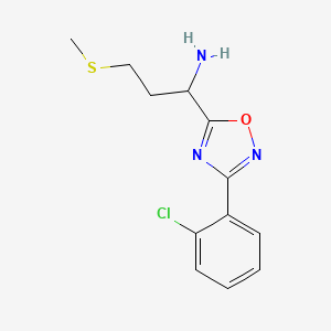 1-[3-(2-Chlorophenyl)-1,2,4-oxadiazol-5-yl]-3-(methylsulfanyl)propan-1-amine