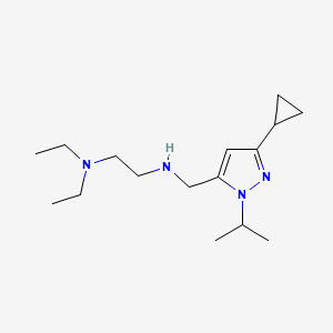 molecular formula C16H30N4 B11728443 {[3-cyclopropyl-1-(propan-2-yl)-1H-pyrazol-5-yl]methyl}[2-(diethylamino)ethyl]amine 