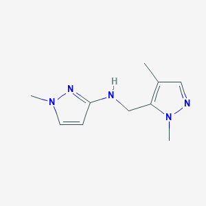 molecular formula C10H15N5 B11728509 N-[(1,4-dimethyl-1H-pyrazol-5-yl)methyl]-1-methyl-1H-pyrazol-3-amine 