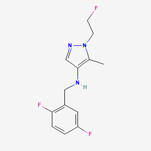 molecular formula C13H14F3N3 B11728510 N-[(2,5-difluorophenyl)methyl]-1-(2-fluoroethyl)-5-methyl-1H-pyrazol-4-amine 