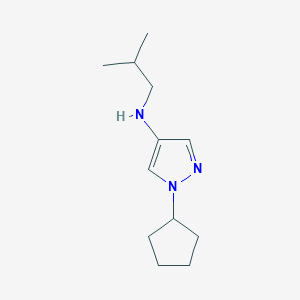 molecular formula C12H21N3 B11728514 1-cyclopentyl-N-(2-methylpropyl)-1H-pyrazol-4-amine 