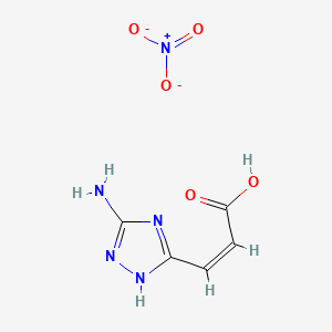 molecular formula C5H6N5O5- B11728542 (2Z)-3-(5-amino-1H-1,2,4-triazol-3-yl)prop-2-enoic acid nitrate 