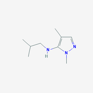 molecular formula C9H17N3 B11728566 1,4-dimethyl-N-(2-methylpropyl)-1H-pyrazol-5-amine 