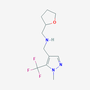 {[1-methyl-5-(trifluoromethyl)-1H-pyrazol-4-yl]methyl}[(oxolan-2-yl)methyl]amine