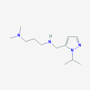 molecular formula C12H24N4 B11728650 [3-(dimethylamino)propyl]({[1-(propan-2-yl)-1H-pyrazol-5-yl]methyl})amine 