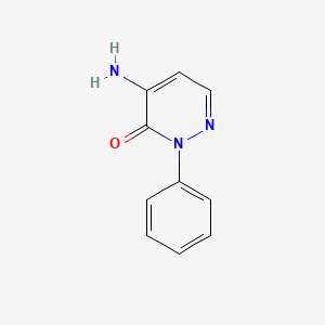 molecular formula C10H9N3O B11728687 4-amino-2-phenylpyridazin-3(2H)-one 