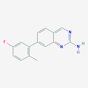 molecular formula C15H12FN3 B11728711 7-(5-Fluoro-2-methylphenyl)quinazolin-2-amine 