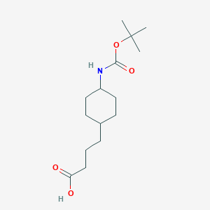 molecular formula C15H27NO4 B11728719 trans 4-(4-tert-Butoxycarbonylamino-cyclohexyl)-butyric acid 