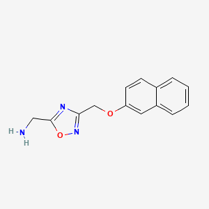 molecular formula C14H13N3O2 B11728726 1-{3-[(Naphthalen-2-yloxy)methyl]-1,2,4-oxadiazol-5-yl}methanamine 