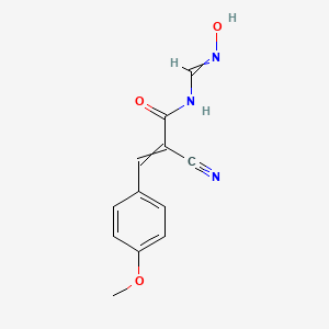 molecular formula C12H11N3O3 B11728778 2-Cyano-N-[(hydroxyimino)methyl]-3-(4-methoxyphenyl)prop-2-enamide 