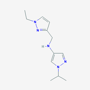 molecular formula C12H19N5 B11728813 N-[(1-ethyl-1H-pyrazol-3-yl)methyl]-1-(propan-2-yl)-1H-pyrazol-4-amine CAS No. 1856031-57-6