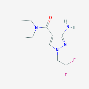 molecular formula C10H16F2N4O B11728822 3-Amino-1-(2,2-difluoroethyl)-N,N-diethyl-1H-pyrazole-4-carboxamide 