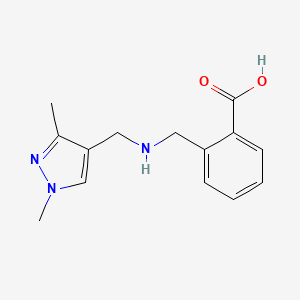 2-({[(1,3-dimethyl-1H-pyrazol-4-yl)methyl]amino}methyl)benzoic acid