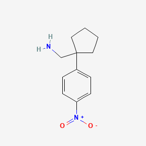 molecular formula C12H16N2O2 B11728847 1-(4-Nitrophenyl)cyclopentane-1-methanamine 