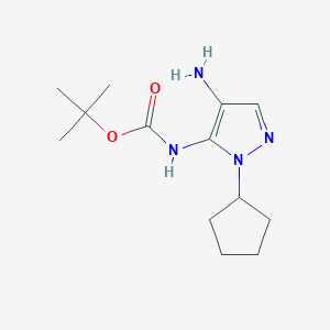 molecular formula C13H22N4O2 B11728848 tert-butyl N-(4-amino-1-cyclopentyl-1H-pyrazol-5-yl)carbamate 