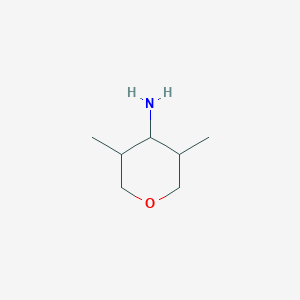 molecular formula C7H15NO B11728850 3,5-dimethyltetrahydro-2H-pyran-4-amine 