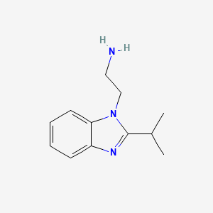 molecular formula C12H17N3 B11728875 2-[2-(propan-2-yl)-1H-benzimidazol-1-yl]ethanamine 