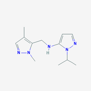 molecular formula C12H19N5 B11728933 N-[(1,4-dimethyl-1H-pyrazol-5-yl)methyl]-1-(propan-2-yl)-1H-pyrazol-5-amine 