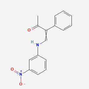 molecular formula C16H14N2O3 B11728949 4-[(3-Nitrophenyl)amino]-3-phenylbut-3-EN-2-one 