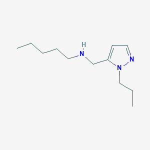 molecular formula C12H23N3 B11728966 pentyl[(1-propyl-1H-pyrazol-5-yl)methyl]amine 