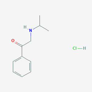 molecular formula C11H16ClNO B11728973 2-Isopropylamino-1-phenyl-ethanone hydrochloride 