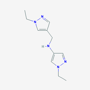 molecular formula C11H17N5 B11728980 1-Ethyl-N-[(1-ethyl-1H-pyrazol-4-YL)methyl]-1H-pyrazol-4-amine 