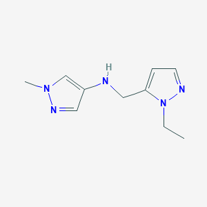 molecular formula C10H15N5 B11728992 N-[(1-Ethyl-1H-pyrazol-5-YL)methyl]-1-methyl-1H-pyrazol-4-amine 