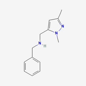 molecular formula C13H17N3 B11728998 N-Benzyl-1-(1,3-dimethyl-1H-pyrazol-5-yl)methanamine 