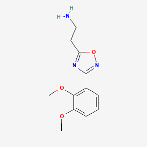 molecular formula C12H15N3O3 B11729024 2-[3-(2,3-Dimethoxyphenyl)-1,2,4-oxadiazol-5-yl]ethanamine 