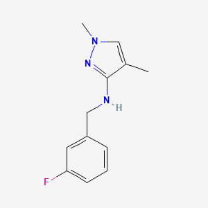 molecular formula C12H14FN3 B11729054 N-(3-fluorobenzyl)-1,4-dimethyl-1H-pyrazol-3-amine 