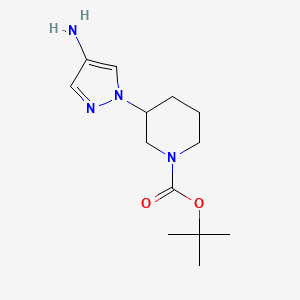 molecular formula C13H22N4O2 B11729055 tert-butyl 3-(4-amino-1H-pyrazol-1-yl)piperidine-1-carboxylate 