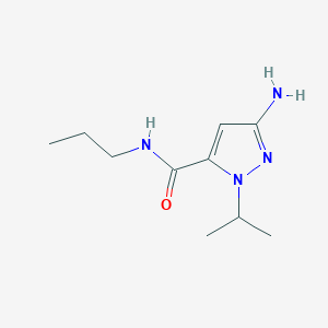 molecular formula C10H18N4O B11729094 3-Amino-1-isopropyl-N-propyl-1H-pyrazole-5-carboxamide 