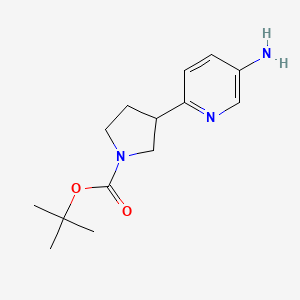 molecular formula C14H21N3O2 B11729097 Tert-butyl 3-(5-aminopyridin-2-yl)pyrrolidine-1-carboxylate 