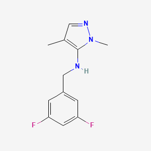 molecular formula C12H13F2N3 B11729134 N-(3,5-difluorobenzyl)-1,4-dimethyl-1H-pyrazol-5-amine 